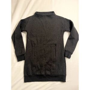 Gymshark Women's Charcoal Grey Mock Neck Pullover Tunic Sweatshirt